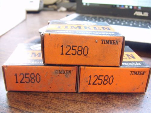 NEW TIMKEN LOT OF 3 TAPERED CONE ROLLER BEARING 12580