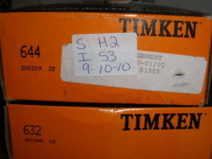 NEW IN BOX NIB TIMKEN TAPERED ROLLER BEARING 644 AND 632