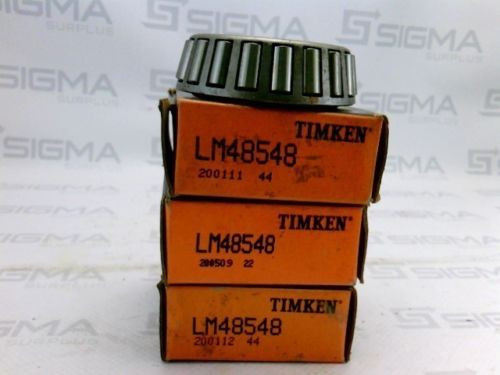 Timken LM48548 Tapered Roller Bearing Cone New (Lot of 3)