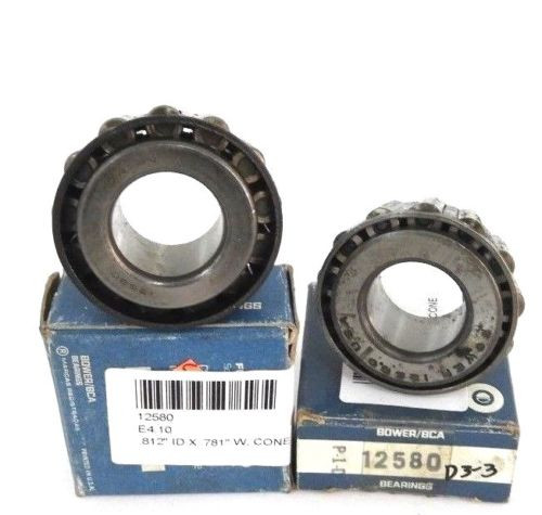 LOT OF 2 NIB BOWER/BCA 12580 TAPERED ROLLER BEARINGS 20X42X20MM