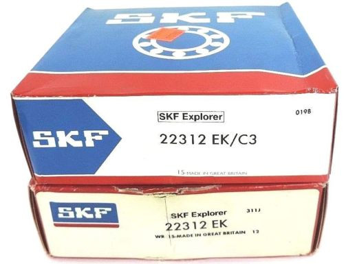 LOT OF 2 NIB SKF 22312 EK/C3 ROLLER BEARINGS SPHERICAL 2.544IN TAPERED BORE