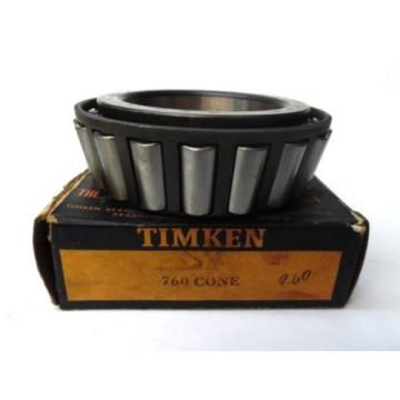 TIMKEN TAPERED ROLLER BEARING CONE 760, INNER RING WIDTH 1.9&#034;, 3-9/16&#034; BORE, NIB