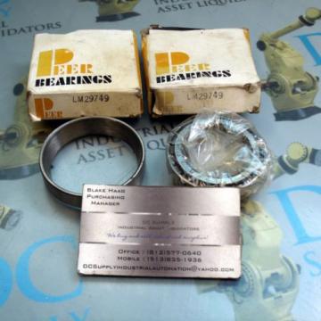 PEER LM29749 TAPERED ROLLER BEARING SET, NIB