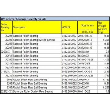 31312 Single Row Tapered Roller bearing. High End product. Quantities available.