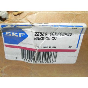 SKF 22326 CCK/C3W33 ROLLER BEARING 1:12 TAPERED BORE NEW IN BOX 22326CCKC3W33